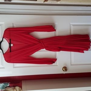 Lady in Red Pleated Dress, Size XL